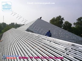 LẮP ĐẶT HỆ KHUNG KÈO THÉP MẠ TRỌNG LƯỢNG NHẸ