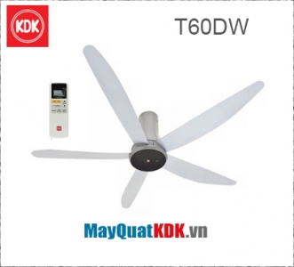 Quạt trần remote KDK T60DW, động cơ DC