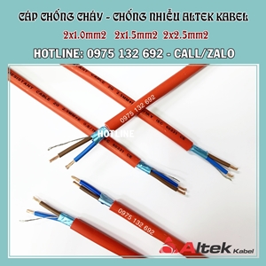 Cáp chống cháy Altek Kabel 2x1.5 xoắn đôi vỏ LSZH chậm cháy